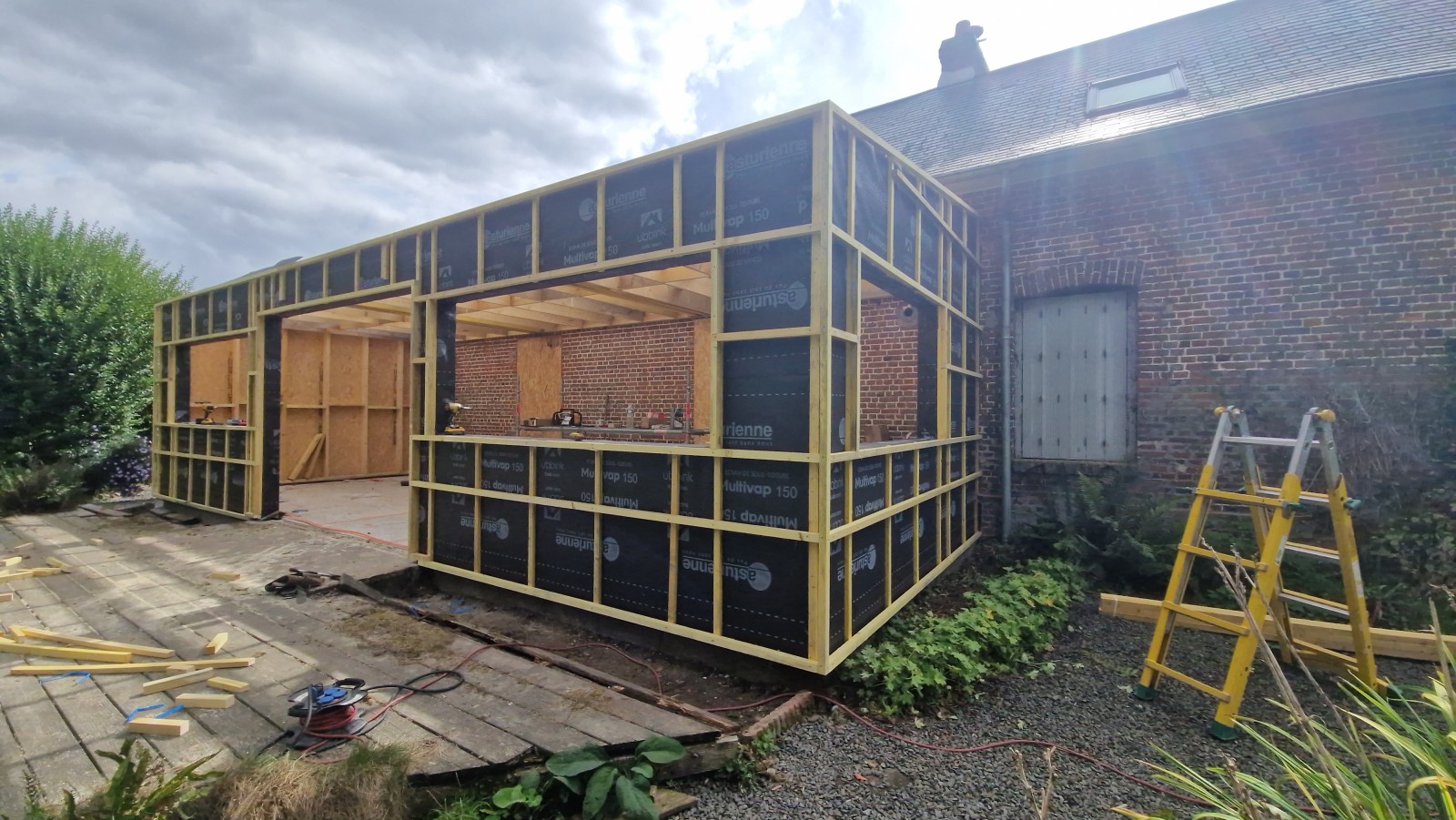 extension ossature bois d'une maison près de Bernay
