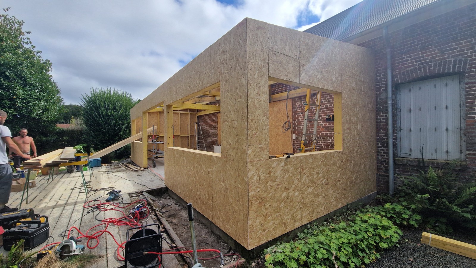 extension ossature bois d'une maison près de Bernay