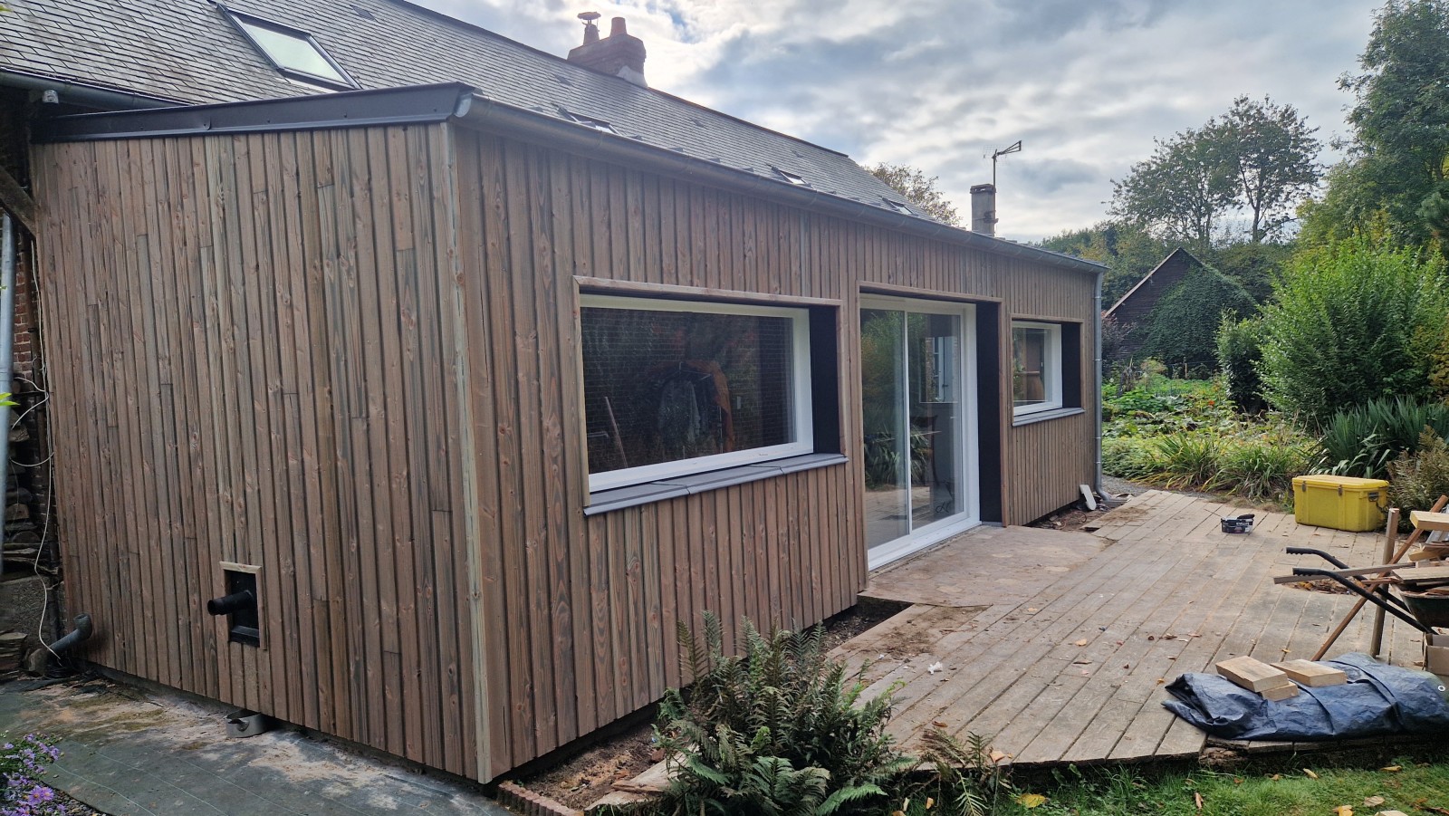 extension ossature bois d'une maison près de Bernay