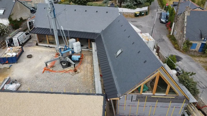 fin de premiere tranche de travaux pour une maison neuve d architecte a la baule 44