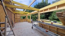 extension ossature bois d'une maison près de Bernay